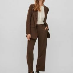 VILA VIKAMMAS HW TAILORED PANT Dames Broek Demitasse - Maat 40 -Dameskleding Verkoop 550x700 1