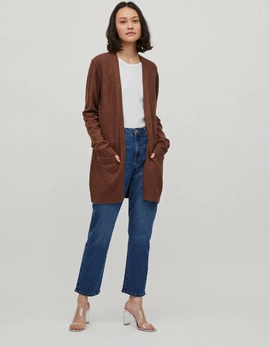 Vila VIRIL OPEN L/S KNIT CARDIGAN - NOOS Dames Vest Chocolate Fondant - Maat M 8 Vila VIRIL OPEN L/S KNIT CARDIGAN - NOOS Dames Vest Chocolate Fondant - Maat M - Afbeelding 8