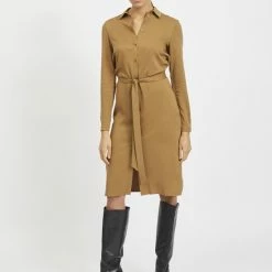 VILA VIDANIA BELT LS SHIRT DRESSSU Dames Jurk - Maat 42 -Dameskleding Verkoop 550x708 3
