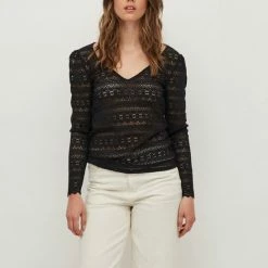 Vila VICHIKKA LACE V-NECK L/S TOP - NOOS -Dameskleding Verkoop 550x712