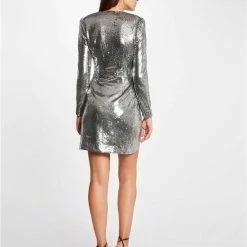 Sam Denim Wrap Dress With Sequins 222-Rbling "Color: Silver","Size: 44" -Dameskleding Verkoop 550x713 3