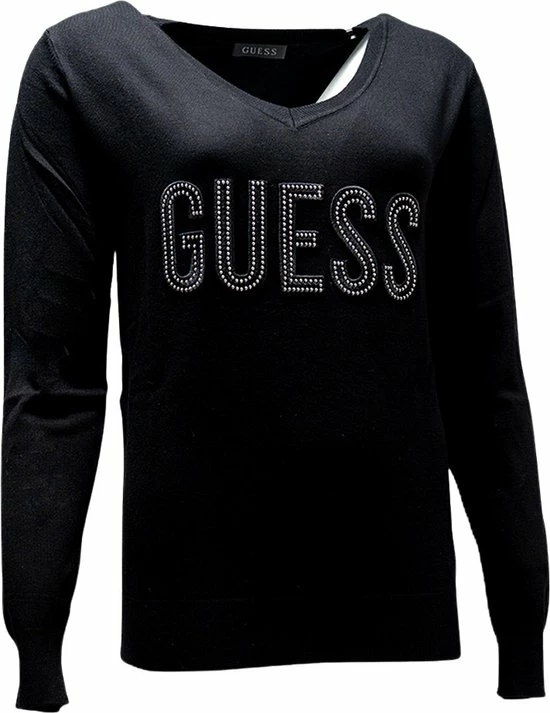 Guess Pascale VN LS Dames Sweater - Zwart - Maat M 3 Guess Pascale VN LS Dames Sweater - Zwart - Maat M - Afbeelding 3