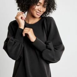 TAIFUN Dames Sweatjurk Met Ballonmouwen Schwarz-44 -Dameskleding Verkoop 550x715 5