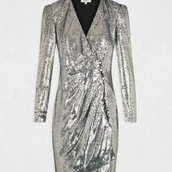 Sam Denim Wrap Dress With Sequins 222-Rbling "Color: Silver","Size: 44" -Dameskleding Verkoop 550x715 6