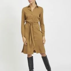 VILA VIDANIA BELT LS SHIRT DRESSSU Dames Jurk - Maat 42 -Dameskleding Verkoop 550x717 3