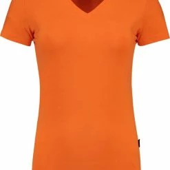 Tricorp T-shirt V Hals Slim Fit Dames 101008 Oranje - Maat L