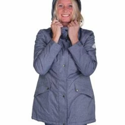 BJØRNSON VIRA Winterjas Dames - Winddicht - Waterafstotend - Fleece En Nylon Gevoerd - Capuchon - Outdoor Damesjas - Maat 36 - Denim Melange -Dameskleding Verkoop 550x732 64