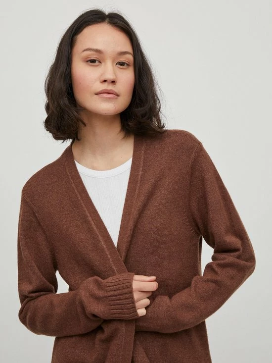 Vila VIRIL OPEN L/S KNIT CARDIGAN - NOOS Dames Vest Chocolate Fondant - Maat M 6 Vila VIRIL OPEN L/S KNIT CARDIGAN - NOOS Dames Vest Chocolate Fondant - Maat M - Afbeelding 6