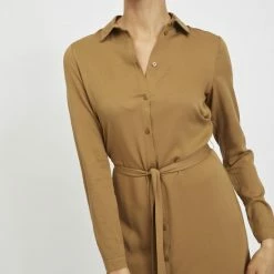 VILA VIDANIA BELT LS SHIRT DRESSSU Dames Jurk - Maat 42 -Dameskleding Verkoop 550x733 350