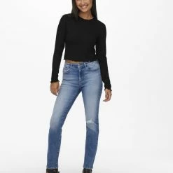 ONLY ONLKITTY L/S TOP CROPPED JRS NOOS Dames T-shirts - Maat L -Dameskleding Verkoop 550x733 382