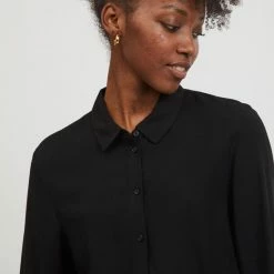 Vila VIPAYA L/S SHIRT DRESS/SU - NOOS Dames Jurk Black - Maat 38 -Dameskleding Verkoop 550x733 40