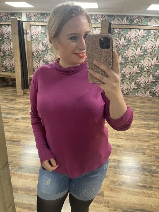 VERO MODA Curve VMElla LS High Neck Top JRS GA Cur Wild Aster 1 VERO MODA Curve VMElla LS High Neck Top JRS GA Cur Wild Aster