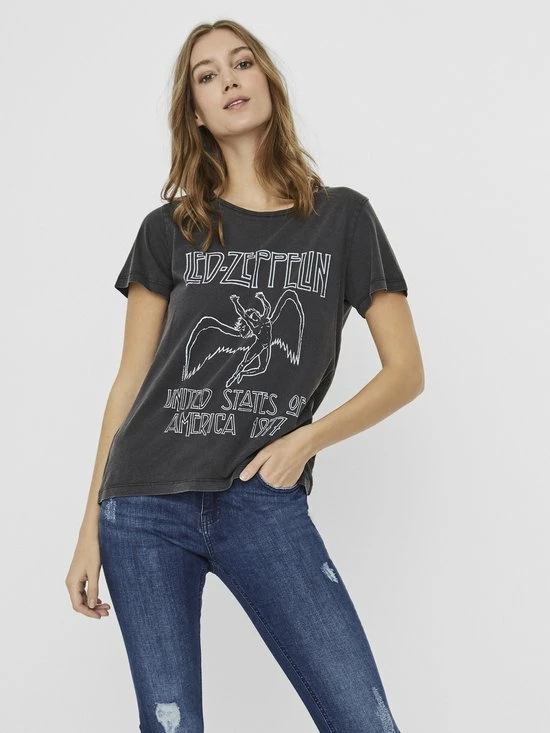 Noisy May NMNATE LED ZEPPELIN WASHED TSHIRT Dames T-Shirt - Maat XS 2 Noisy May NMNATE LED ZEPPELIN WASHED TSHIRT Dames T-Shirt - Maat XS - Afbeelding 2