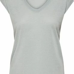 ONLY ONLSILVERY S/S V NECK LUREX TOP JRS NOOS Dames T-shirt - Maat M