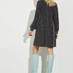 Zwart Met Zilveren Glitterjurk Embry - MbyM - Maat L -Dameskleding Verkoop 550x743 2