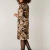 IVY BEAU Silke Jurk - Brown/Multi-Colour - Maat 42