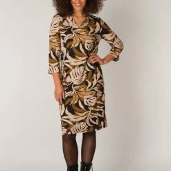 IVY BEAU Silke Jurk - Brown/Multi-Colour - Maat 42 -Dameskleding Verkoop 550x753 7