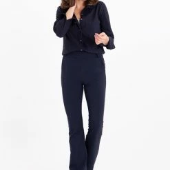 Blauwe Broek/Pantalon Van Je M'appelle - Dames - Travelstof - Maat M - 6 Maten Beschikbaar -Dameskleding Verkoop 550x766 4