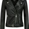 GILL'S FOXY BLACK - Dames Leren Jas - Biker Jack - 100% Lamsleer - Zwart