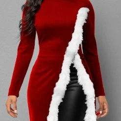 Merkloos Blouse T-Shirt Christmas Style Rood Maat S/M