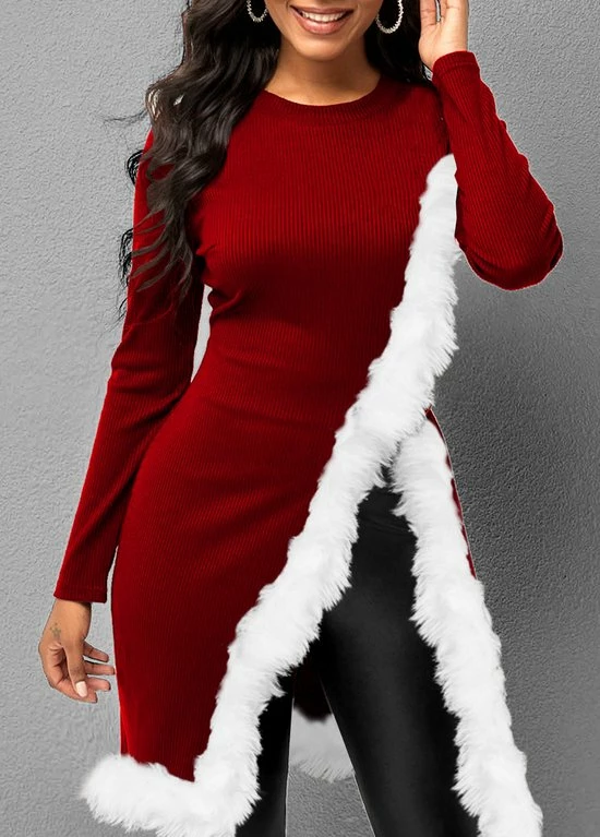 Merkloos Blouse T-Shirt Christmas Style Rood Maat S/M 4 Merkloos Blouse T-Shirt Christmas Style Rood Maat S/M - Afbeelding 4