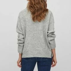 Vila Trui Vicilia Rollneck L/s Knit Top/su - 14074314 Light Grey Dames Maat - M -Dameskleding Verkoop 550x783 1