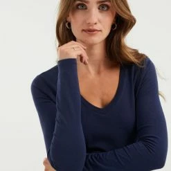 WE Fashion Dames Biologisch Katoen Shirt - Maat L -Dameskleding Verkoop 550x783 3