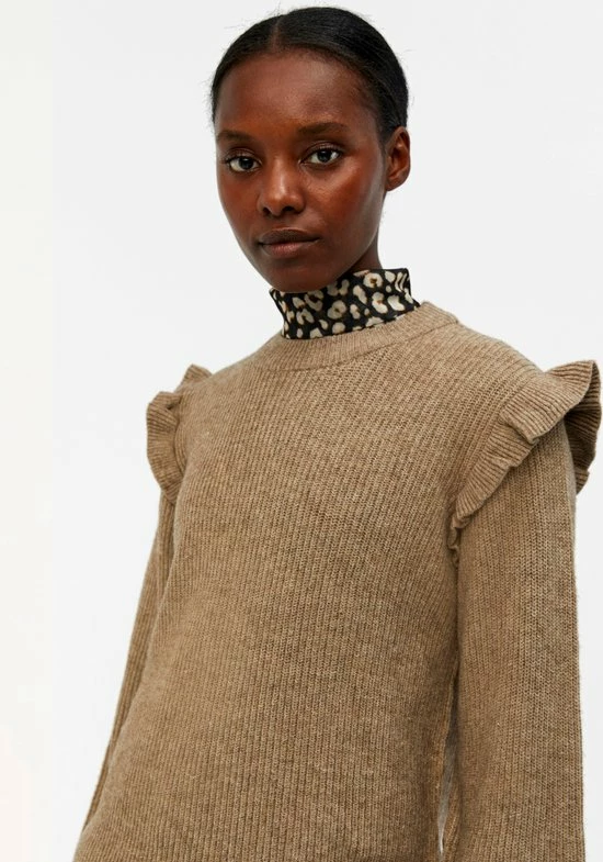 OBJECT OBJMALENA L/S RUFFLE PULLOVER NOOS Dames Trui - Maat L 3 OBJECT OBJMALENA L/S RUFFLE PULLOVER NOOS Dames Trui - Maat L - Afbeelding 3