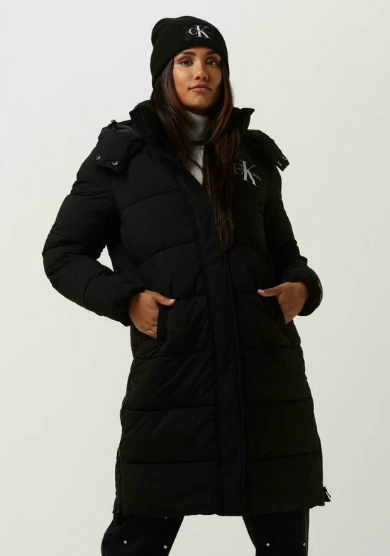 Calvin Klein Monologo Mw Long Puffer Jassen - Zwart 2 Calvin Klein Monologo Mw Long Puffer Jassen - Zwart - Afbeelding 2