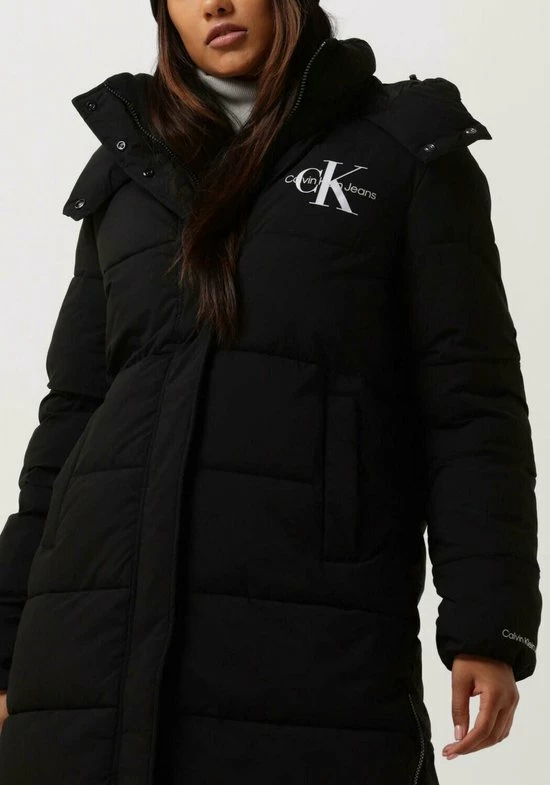 Calvin Klein Monologo Mw Long Puffer Jassen - Zwart 4 Calvin Klein Monologo Mw Long Puffer Jassen - Zwart - Afbeelding 4