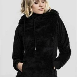 Urban Classics Hoodie/trui -M- Long Teddy Zwart