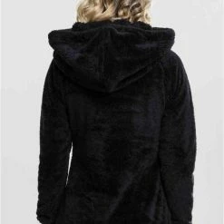 Urban Classics Hoodie/trui -M- Long Teddy Zwart -Dameskleding Verkoop 550x791 8