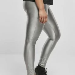 Urban Classics Legging -XL- Highwaist Shiny Metalic Zilverkleurig -Dameskleding Verkoop 550x793 5