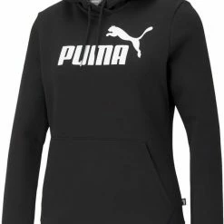 PUMA Ess Logo Hoodie Fl Dames Trui - Maat L