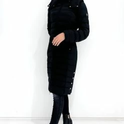 Emporio Armani EA7 Donsjas Lang Met Gouden Details Zwart Maat : M -Dameskleding Verkoop 550x802