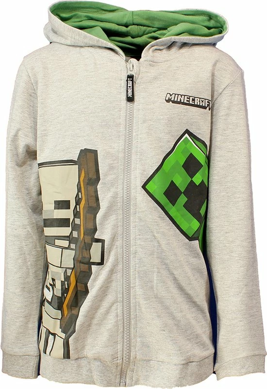 POPMERCH Minecraft Skeleton And Creeper Mob Kids Hoodie Vest - Officiële Merchandise 1 POPMERCH Minecraft Skeleton And Creeper Mob Kids Hoodie Vest - Officiële Merchandise