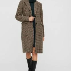 VERO MODA VMBLAST CHECK LONG WOOL JACKET GA Dames Jas - Maat XS -Dameskleding Verkoop 550x804 11