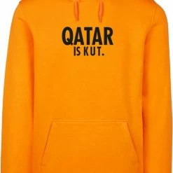 Merkloos Hoodie-WK Qatar Is Kut. - SoBAD. - Oranje Hoodie Dames - Oranje Hoodie Heren - Oranje Sweater Nederlands Elftal - WK Voetbal 2022 Hoodie - WK Voetbal 2022 Kleding - Nederlands Elftal Voetbal Trui