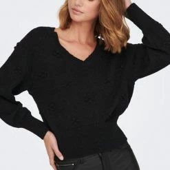 JDY JDYSIGRID LIFE L/S V-NECK DOT PULL. KNT Dames Trui - Maat L