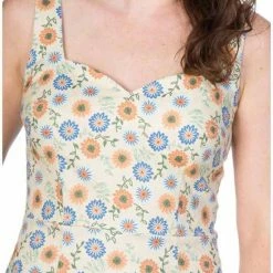 Dancing Days Kokerjurk -XL- FLOWER POWER Creme -Dameskleding Verkoop 550x810 7