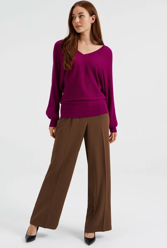 WE Fashion Dames Fijngebreide Trui Met Ribstructuur 2 WE Fashion Dames Fijngebreide Trui Met Ribstructuur - Afbeelding 2