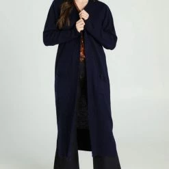 Cassis Lange, Effen Cardigan Met Sjaalkraag -Dameskleding Verkoop 550x816 7
