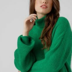 VERO MODA VMYVONNE LS ROLLNECK ROLLEDGE BLOU GA BF Dames Trui - Maat L