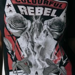 Colourful Rebel Burning Roses T-shirt Zwart Dames - Organisch Katoen - S -Dameskleding Verkoop 550x824 29
