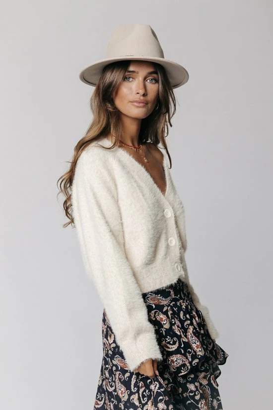 Colourful Rebel Aurora Cropped Trui Wit Dames - Basic Fit - Katoen - L/XL 2 Colourful Rebel Aurora Cropped Trui Wit Dames - Basic Fit - Katoen - L/XL - Afbeelding 2