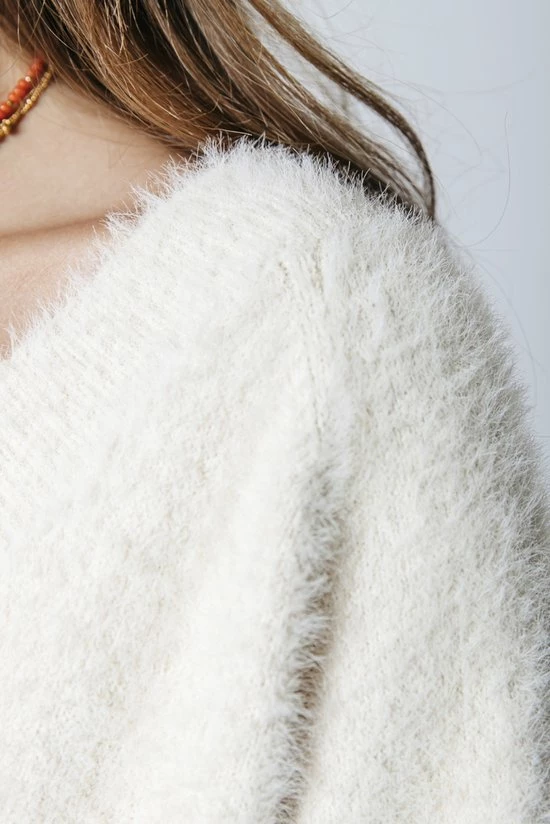 Colourful Rebel Aurora Cropped Trui Wit Dames - Basic Fit - Katoen - L/XL 3 Colourful Rebel Aurora Cropped Trui Wit Dames - Basic Fit - Katoen - L/XL - Afbeelding 3