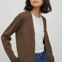 Vila Vest Viril Short L/s Knit Cardigan-noos 14060800 Crocodile/dark Melan Dames Maat - M -Dameskleding Verkoop 550x825 119