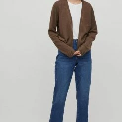 Vila Vest Viril Short L/s Knit Cardigan-noos 14060800 Crocodile/dark Melan Dames Maat - M -Dameskleding Verkoop 550x825 120