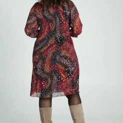 Paprika Korte Plisséjurk Met Dierenhuidprint -Dameskleding Verkoop 550x825 144