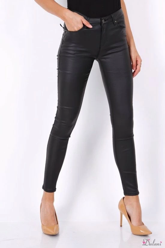 Broek Toxik3 Hoge Taille Lederlook Push-up Zwart 5 Broek Toxik3 Hoge Taille Lederlook Push-up Zwart - Afbeelding 5
